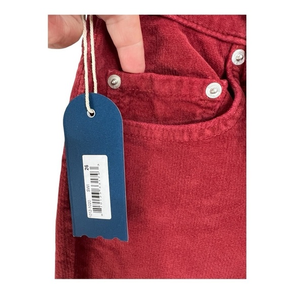 Daily Blue Denim by AG Stretch Velveteen  Straight Jeans SWING Ruby Size 24 & 26 - Picture 8 of 16